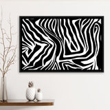Black White Zebra Framed Canvas Prints Wall Art Decor, Framed Picture, Floating Frame