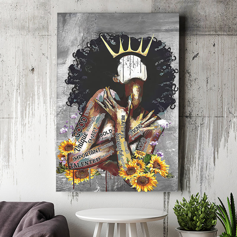 Black Women African American Black Queen Women Canvas Prints Wall Art - Painting Canvas, Home Wall Decor, Painting Prints, For Sale
