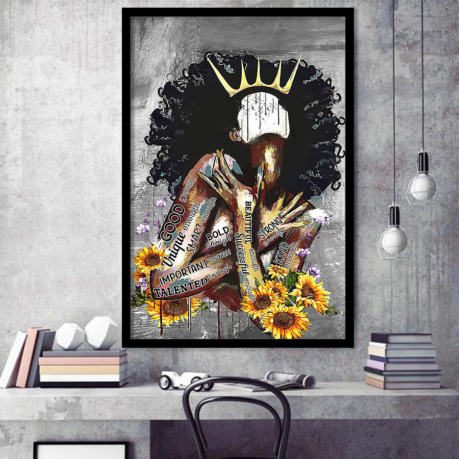 Black Women African American Black Queen Women Framed Art Prints Wall Decor - Painting Prints, Wall Art, Framed Picture, For Sale