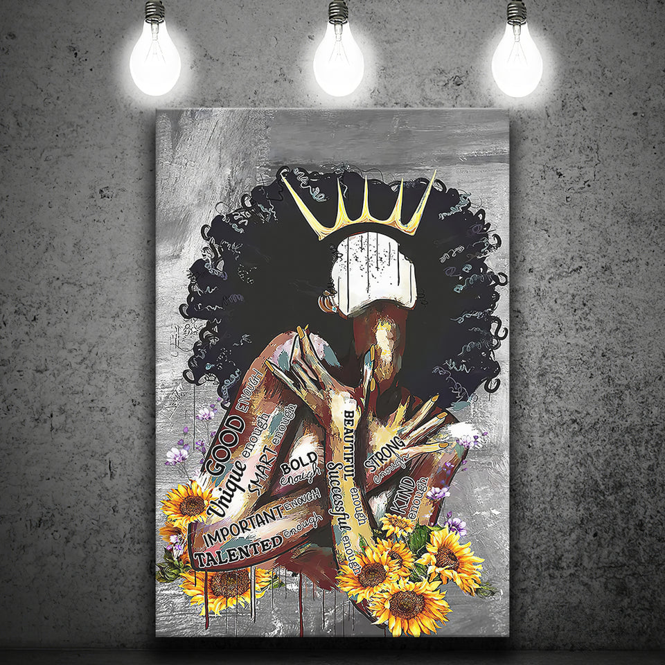 Black Women African American Black Queen Women Canvas Prints Wall Art - Painting Canvas, Home Wall Decor, Painting Prints, For Sale