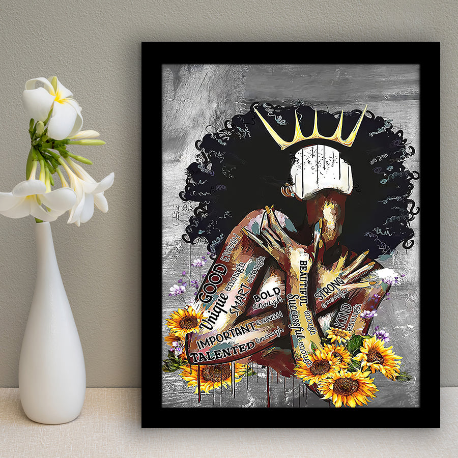 Black Women African American Black Queen Women Framed Art Prints Wall Decor - Painting Prints, Wall Art, Framed Picture, For Sale