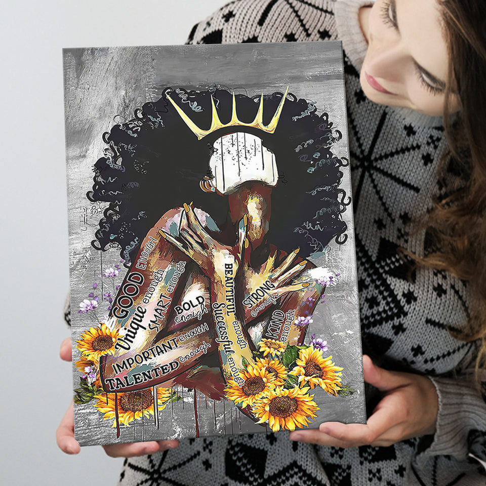 Black Women African American Black Queen Women Canvas Prints Wall Art - Painting Canvas, Home Wall Decor, Painting Prints, For Sale
