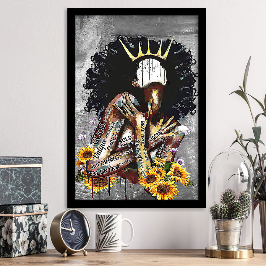 Black Women African American Black Queen Women Framed Art Prints Wall Decor - Painting Prints, Wall Art, Framed Picture, For Sale
