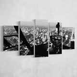 Black & White Helicopter Cockpit, Aviation Print Multi Panels,Canvas Prints Wall Art Home Decor