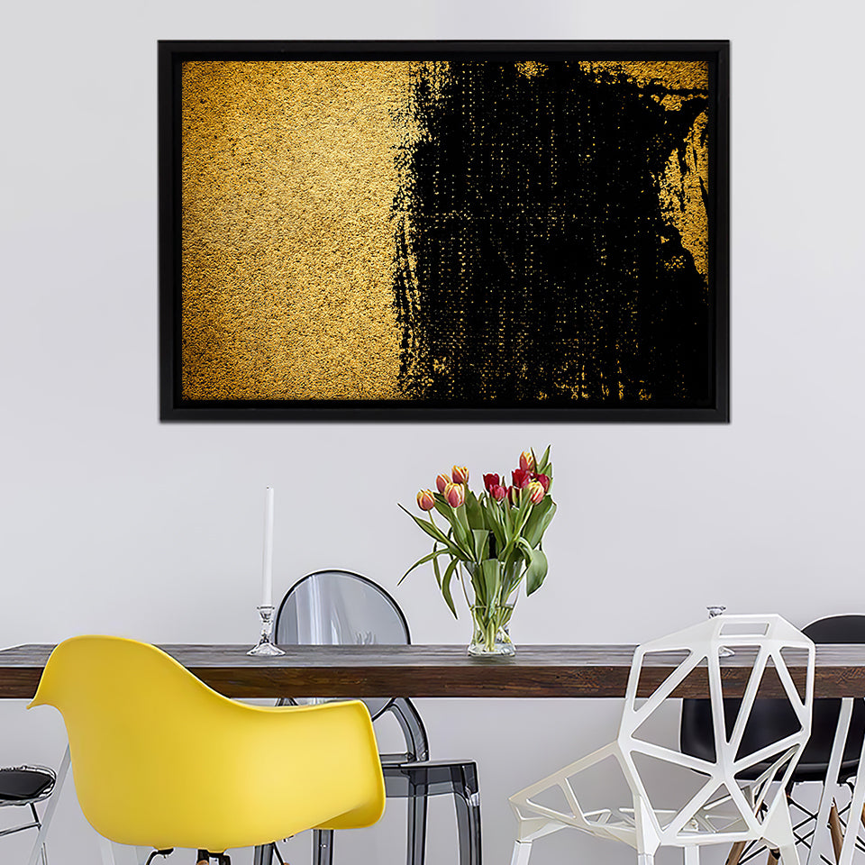 Black and Gold Modern Abstract Framed Canvas Prints Wall Art - Canvas Painting, Framed Art, Prints for Sale, Wall Decor, Home Decor
