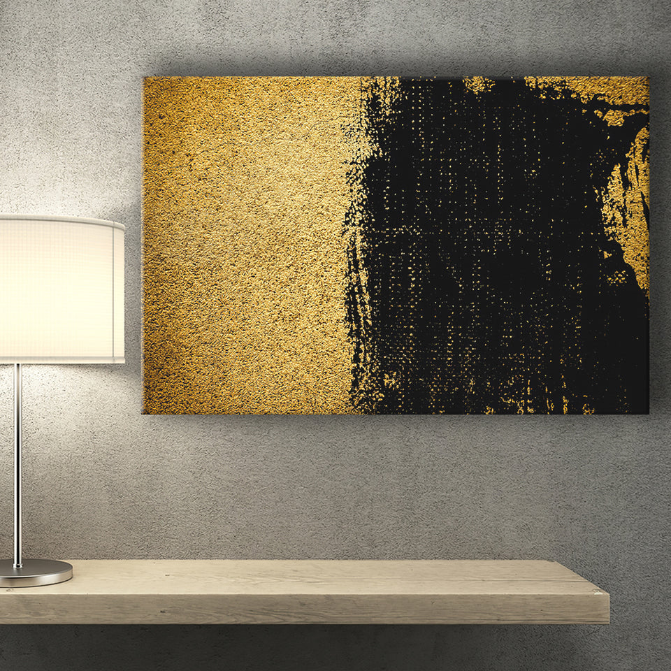 Black and Gold Modern Abstract Canvas Prints Wall Art - Canvas Painting, Painting Art, Prints for Sale, Wall Decor, Home Decor