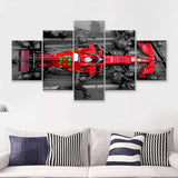 Black And Red Charles Leclerc F1 5 Piece Multi Panels Canvas Prints Wall Art - Painting Canvas,Wall Decor