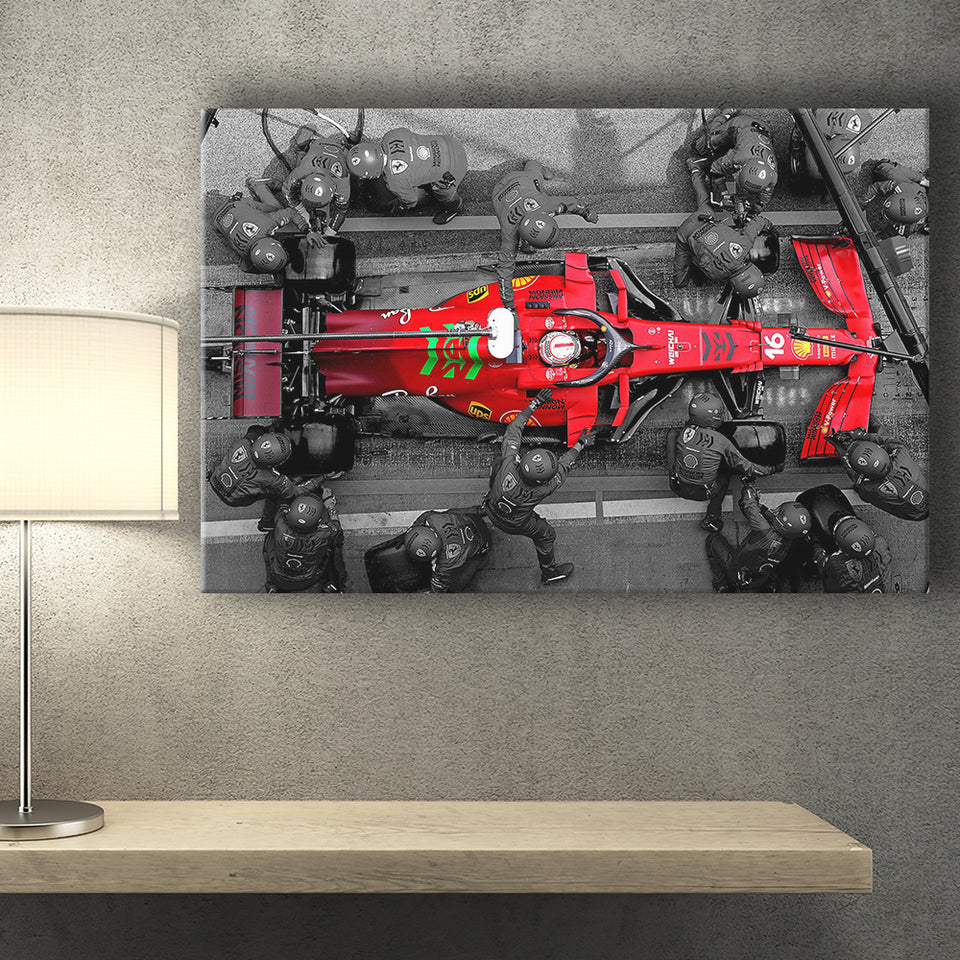 Black And Red Charles Leclerc F1 Canvas Prints Wall Art - Painting Canvas,Wall Decor,Art Print,Home Decor