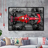 Black And Red Charles Leclerc F1 Framed Art Print Wall Decor - Painting Art, Framed Picture, Home Decor