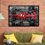 Black And Red Charles Leclerc F1 Framed Art Print Wall Decor - Painting Art, Framed Picture, Home Decor