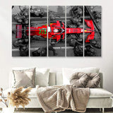 Black And Red Charles Leclerc F1 5 Piece B Multi Panels Canvas Prints Wall Art - Painting Canvas,Wall Decor