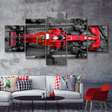 Black And Red Charles Leclerc F1 5 Piece Multi Panels Canvas Prints Wall Art - Painting Canvas,Wall Decor