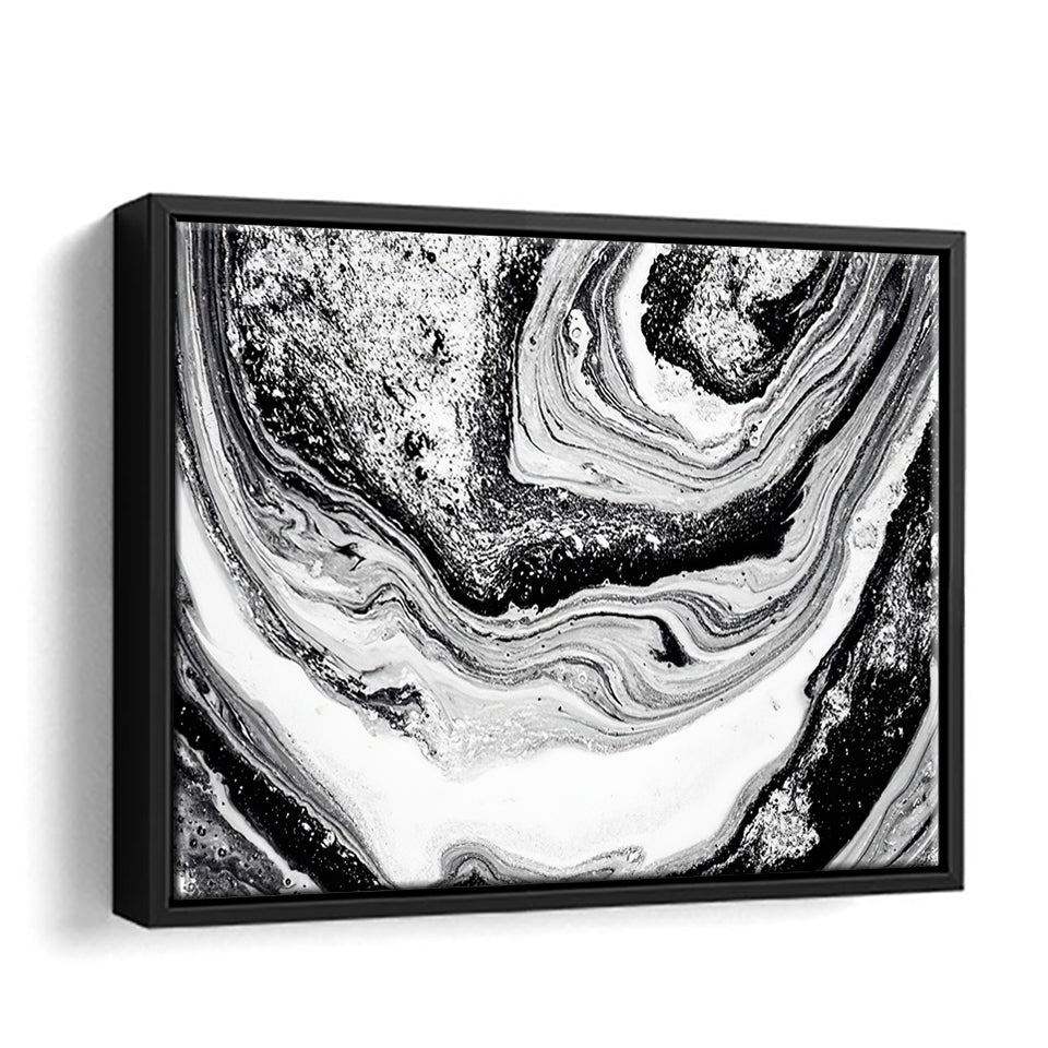 Black and White Abstract Canvas Wall Art - Framed Art, Prints For Sale, Painting For Sale, Framed Canvas, Painting Canvas