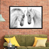 Black and White Horses Framed Art Prints Wall Decor - Painting Prints, Framed Picture, Home Decor