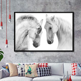 Black and White Horses Framed Art Prints Wall Decor - Painting Prints, Framed Picture, Home Decor