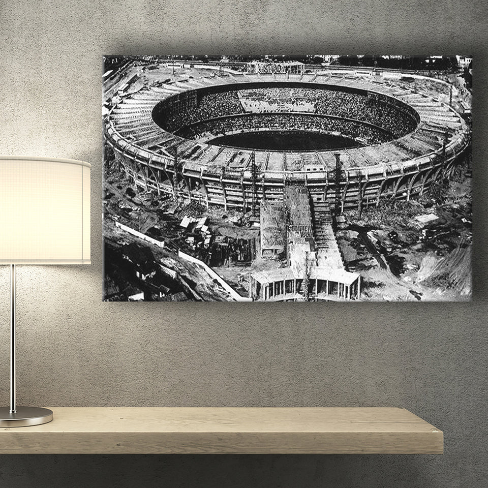 Black and White Maracana Stadium, Stadium Canvas, Sport Art, Gift for him, Fan Gift, Canvas Prints Wall Art Decor