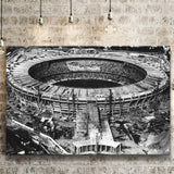 Black and White Maracana Stadium, Stadium Canvas, Sport Art, Gift for him, Fan Gift, Canvas Prints Wall Art Decor