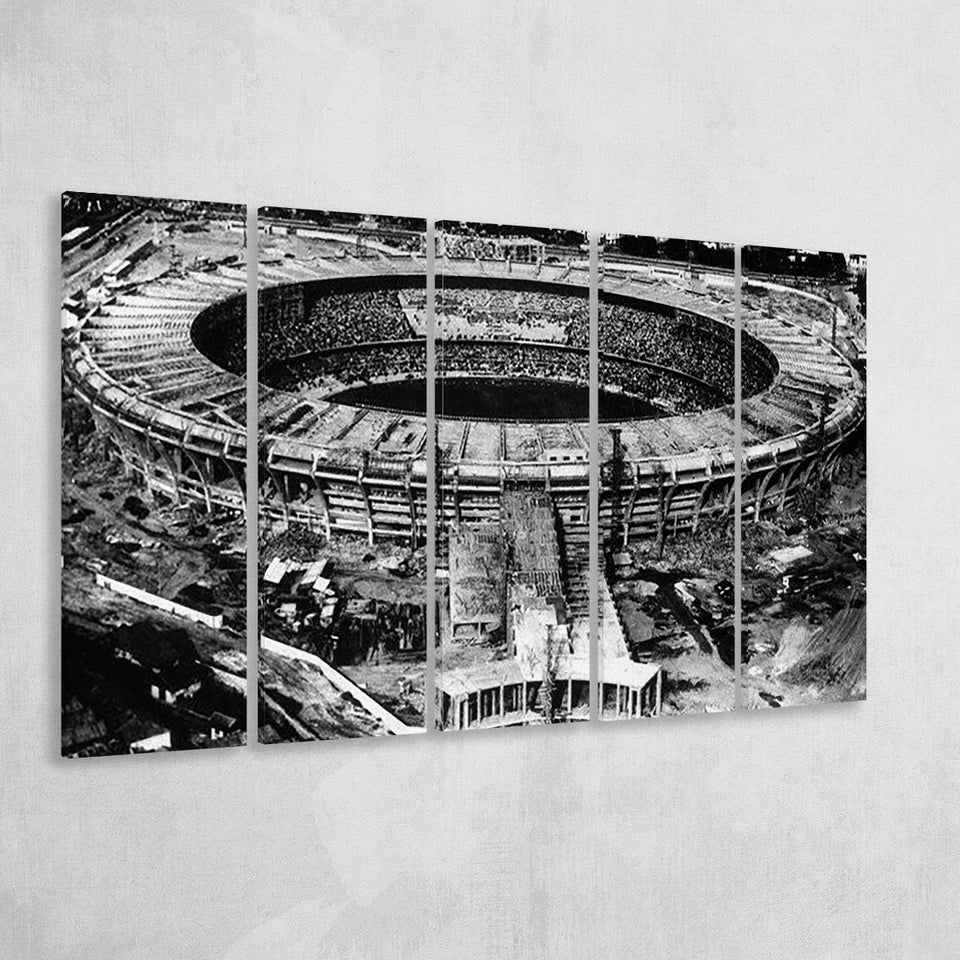 Black and White Maracana Stadium, Stadium Canvas, Sport Art, Gift for him, Multi Panels B, Canvas Prints Wall Art Decor