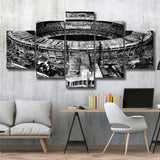Black and White Maracana Stadium, Stadium Canvas, Sport Art, Large Canvas, Multi Panels, Canvas Prints Wall Art Decor