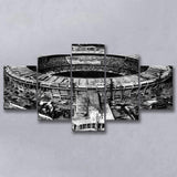 Black and White Maracana Stadium, Stadium Canvas, Sport Art, Large Canvas, Multi Panels, Canvas Prints Wall Art Decor