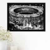 Black and White Maracana Stadium, Stadium Canvas, Sport Art, Gift for him, Framed Canvas Prints Wall Art Decor, Framed Picture