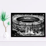 Black and White Maracana Stadium, Stadium Canvas, Sport Art, Gift for him, Framed Art Prints Wall Art Decor, Framed Picture
