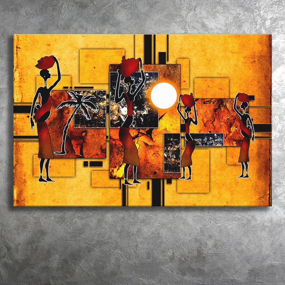 Black And Gold African Colorful Canvas Prints Wall Art Decor - Painting Canvas,Home Decor, Ready to Hang