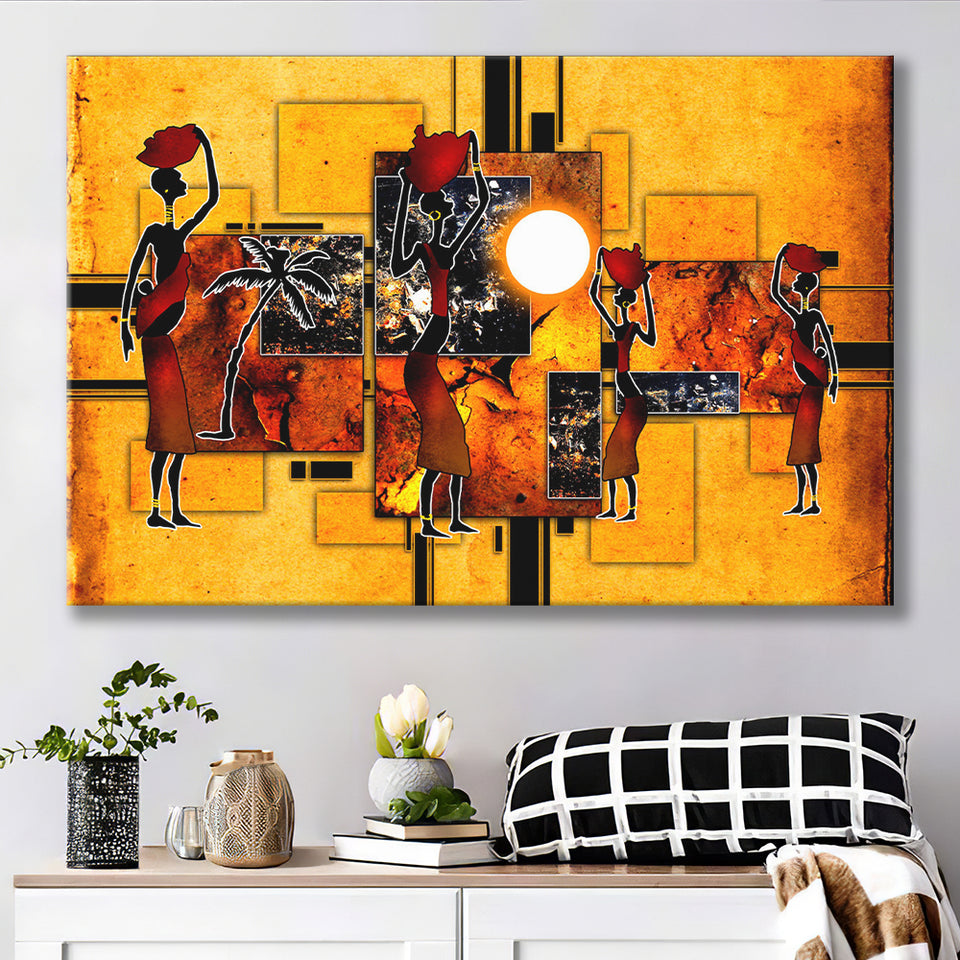 Black And Gold African Colorful Canvas Prints Wall Art Decor - Painting Canvas,Home Decor, Ready to Hang