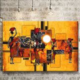 Black And Gold African Colorful Canvas Prints Wall Art Decor - Painting Canvas,Home Decor, Ready to Hang