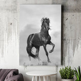 Black Horse, Black And White Canvas Prints Wall Art Home Decor