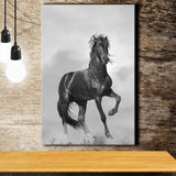 Black Horse, Black And White Canvas Prints Wall Art Home Decor