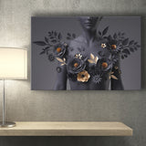 Black Woman In Flower Cool Art Canvas Prints Wall Art Home Decor