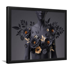 Black Woman In Flower Cool Art Framed Art Prints, Wall Art,Home Decor,Framed Picture