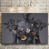 Black Woman In Flower Cool Art Canvas Prints Wall Art Home Decor