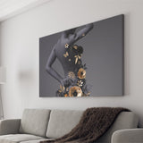 Black Woman In Golden Flower Art V1 Canvas Prints Wall Art Home Decor