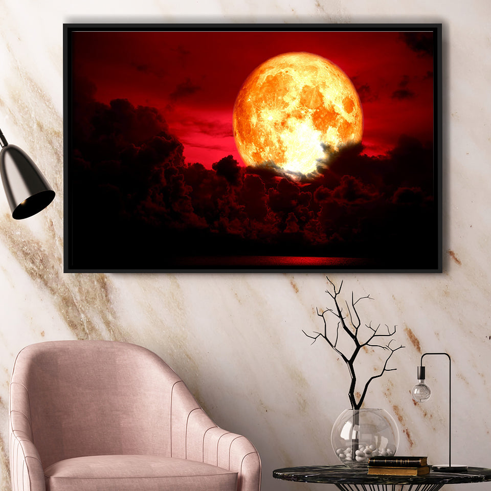 Blood Moon Framed Canvas Prints Wall Art - Painting Prints, Wall Decor, Floating Frame