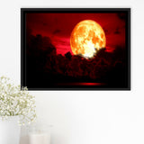 Blood Moon Framed Canvas Prints Wall Art - Painting Prints, Wall Decor, Floating Frame
