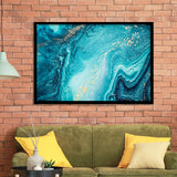 Blue And Gold Marble Framed Art Prints Wall Art Decor, Framed Picture, Home Decor