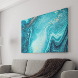 Blue And Gold Marble Canvas Prints Wall Art Decor - Painting Canvas,Home Decor, Ready to Hang