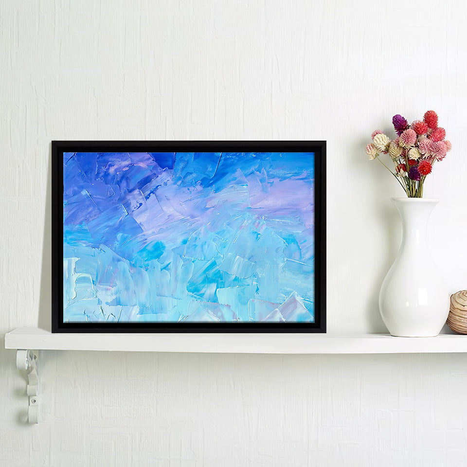 Blue Brush Framed Canvas Wall Art - Framed Prints, Canvas Prints, Prints for Sale, Canvas Painting