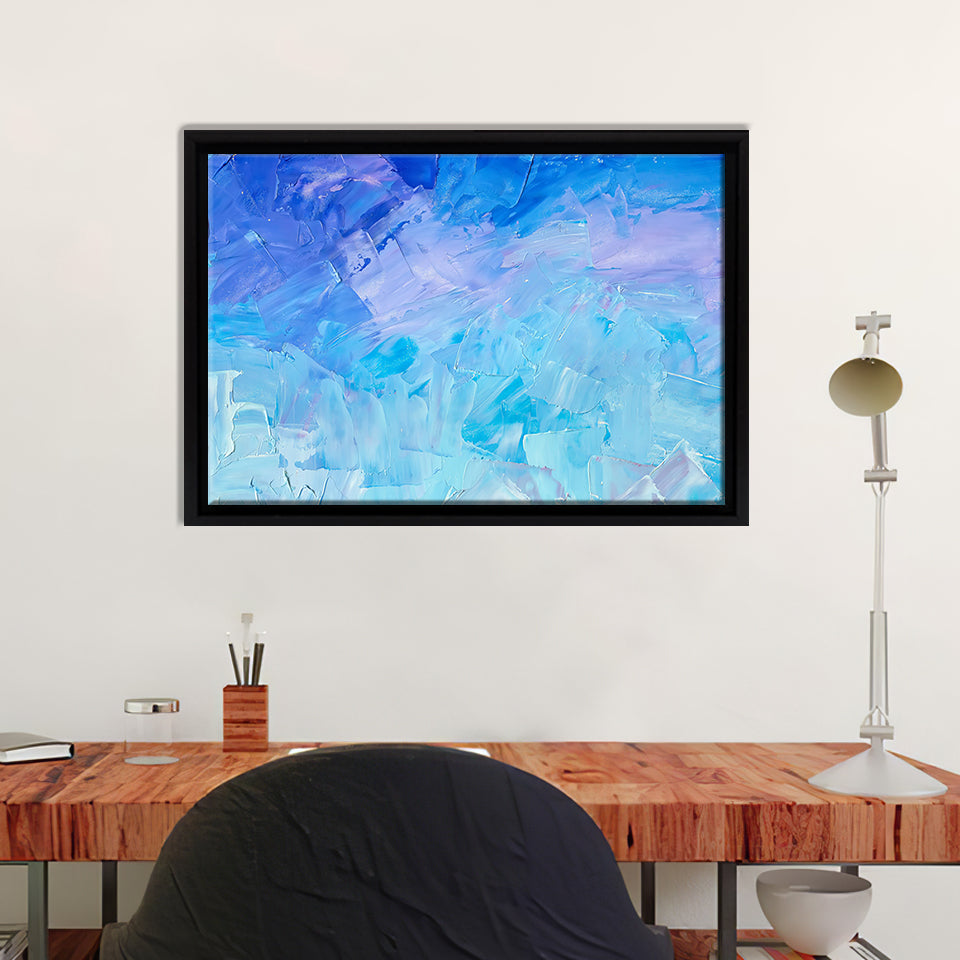 Blue Brush Framed Canvas Wall Art - Framed Prints, Canvas Prints, Prints for Sale, Canvas Painting