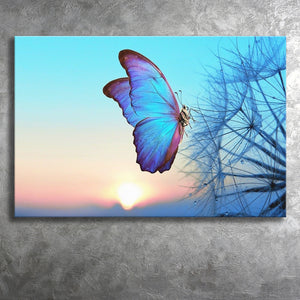 Blue Butterfly Canvas Prints Wall Art - Painting Prints, Wall Decor, Art Prints