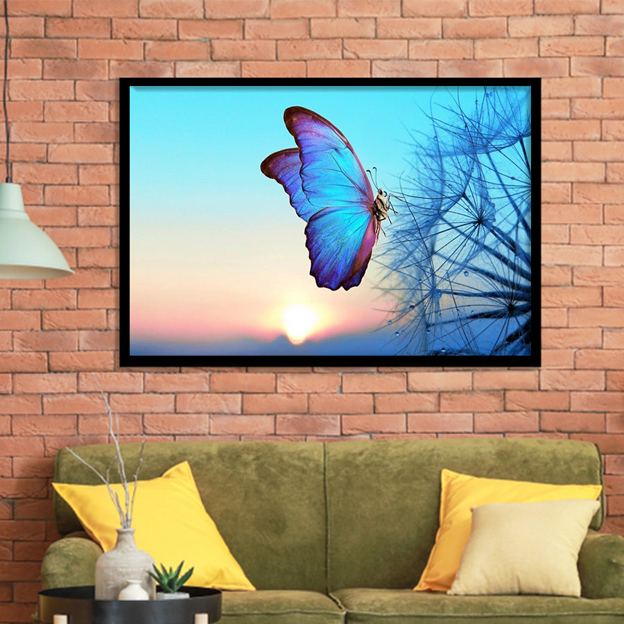 Blue Butterfly Framed Art Prints Wall Decor - Painting Prints, Framed Picture