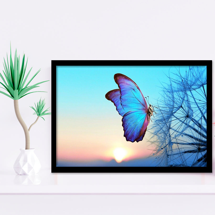 Blue Butterfly Framed Art Prints Wall Decor - Painting Prints, Framed Picture