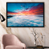 Blue Cloud Framed Canvas Prints Wall Art Decor, Framed Picture, Floating Frame