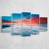 Blue Cloud 5 Piece Canvas Prints Wall Art Decor, Multi Panels, Mixed Canvas