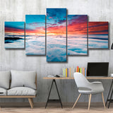 Blue Cloud 5 Piece Canvas Prints Wall Art Decor, Multi Panels, Mixed Canvas