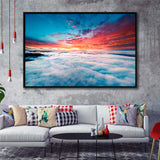Blue Cloud Framed Canvas Prints Wall Art Decor, Framed Picture, Floating Frame