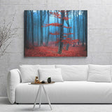Blue Dark Forest Red Forest Canvas Wall Art - Canvas Prints, Prints For Sale, Painting Canvas,Canvas On Sale 
