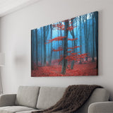 Blue Dark Forest Red Forest Canvas Wall Art - Canvas Prints, Prints For Sale, Painting Canvas,Canvas On Sale 